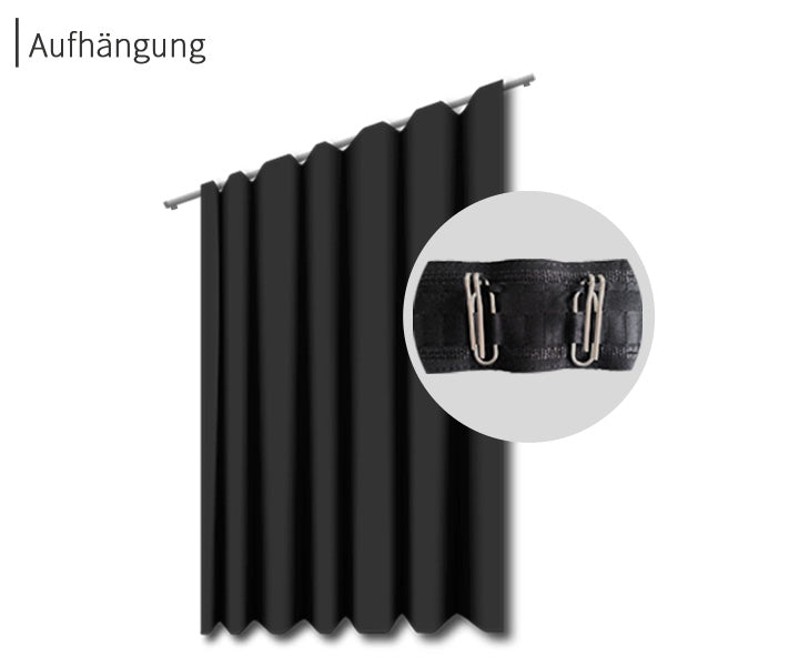 Akustikvorhang PRO schwarz 2-lagig, B1, Breite 140 oder 290cm